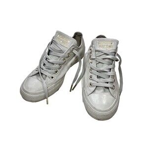 Converse All Star Chuck Taylor Low Top Mouse Grey Gold Neutral Womens 7 Sneakers